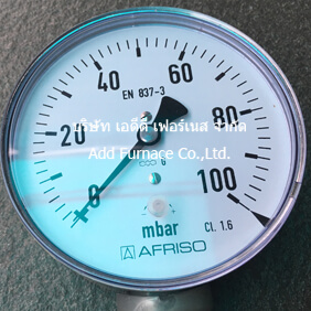 0~100mBar(0~10kPa)Afrisoขนาดหน้าปัด100mm 4inch เกลียวScrew: 1/2inch